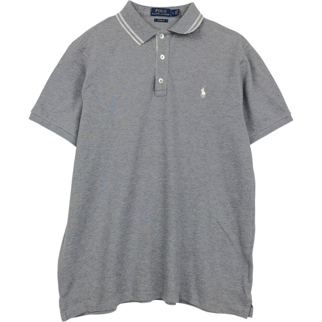 Ralph Lauren POLO RALPH LAUREN CUSTOM FIT short sleeve polo shirt men's size L cotton gray type Vintage Second Hand