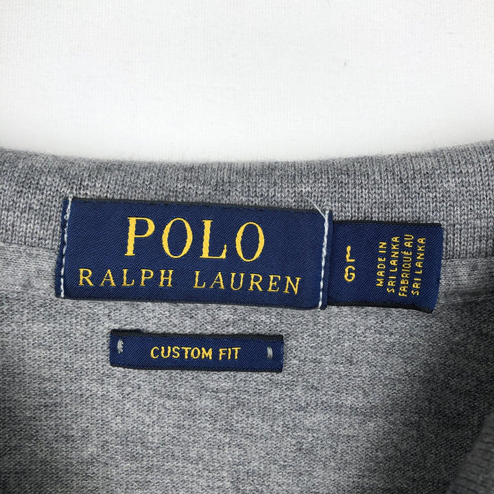 Ralph Lauren POLO RALPH LAUREN CUSTOM FIT short sleeve polo shirt men's size L cotton gray type Vintage Second Hand