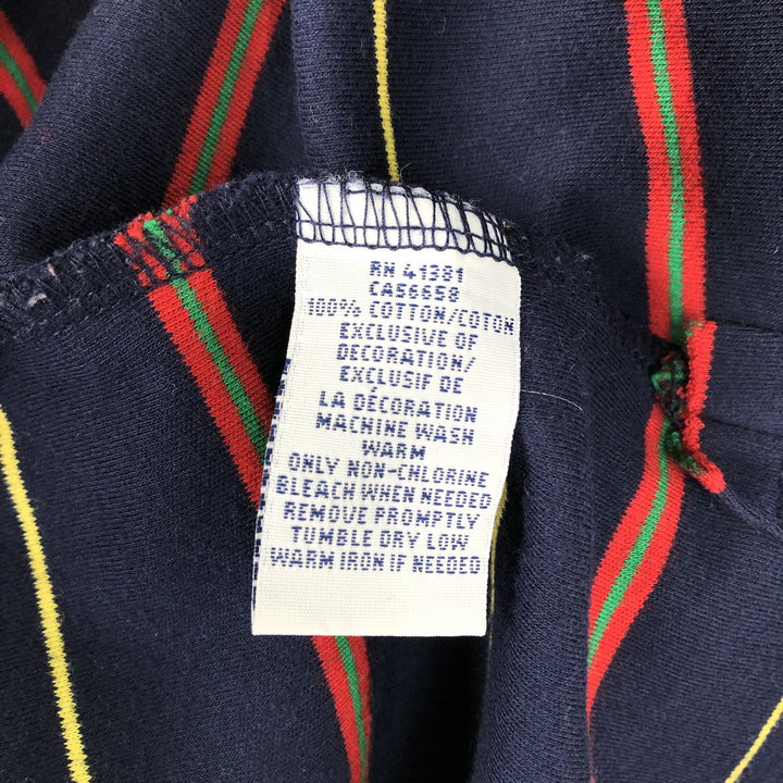 Ralph Lauren POLO RALPH LAUREN Multi-border short sleeve border polo shirt Men's M size cotton navy blue type Vintage Second Hand