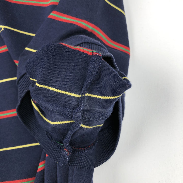 Ralph Lauren POLO RALPH LAUREN Multi-border short sleeve border polo shirt Men's M size cotton navy blue type Vintage Second Hand