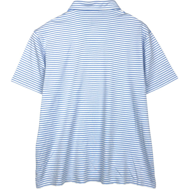 Ralph Lauren POLO RALPH LAUREN CUSTOM SLIM FIT short sleeve striped polo shirt men's size L cotton white type Vintage Second Hand