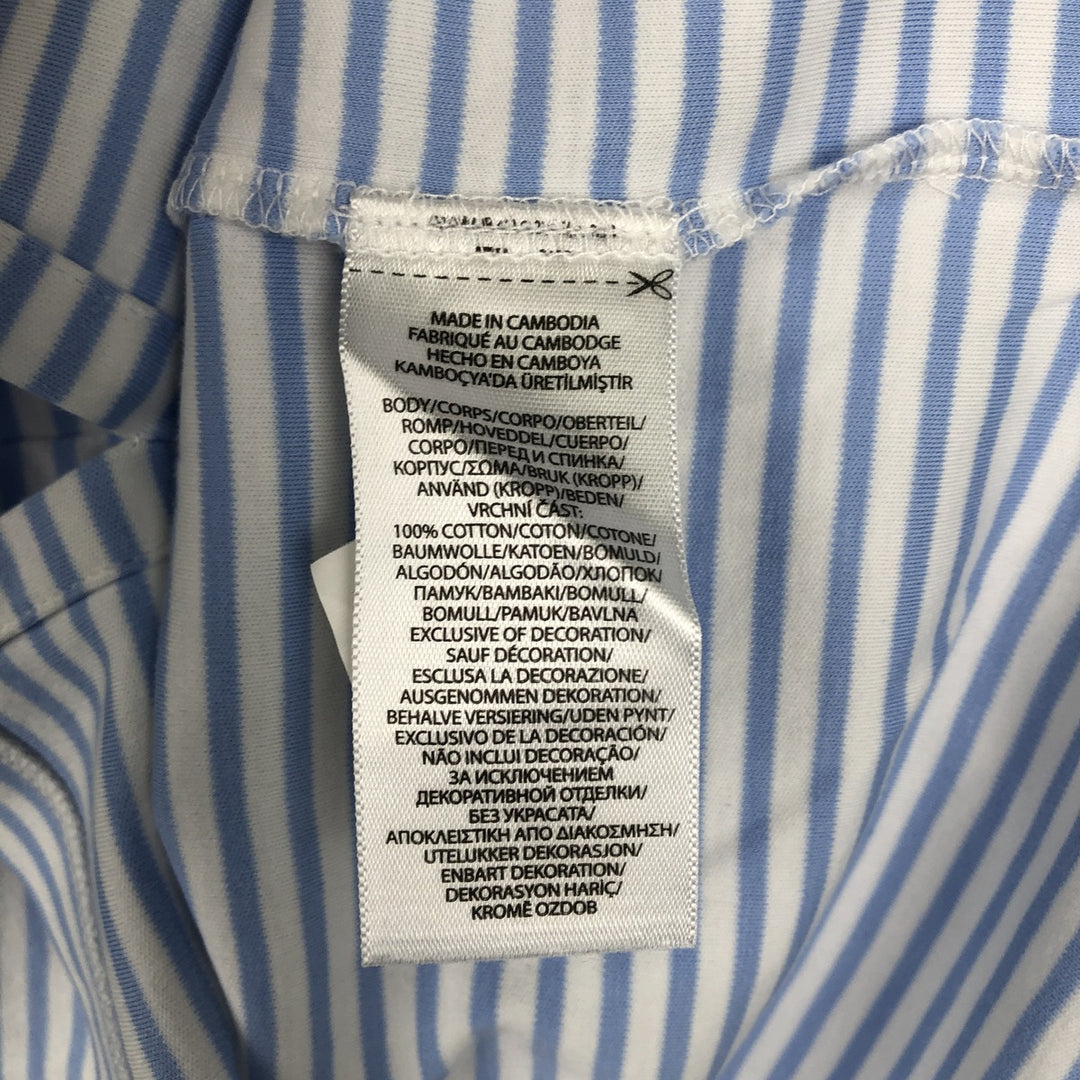 Ralph Lauren POLO RALPH LAUREN CUSTOM SLIM FIT short sleeve striped polo shirt men's size L cotton white type Vintage Second Hand