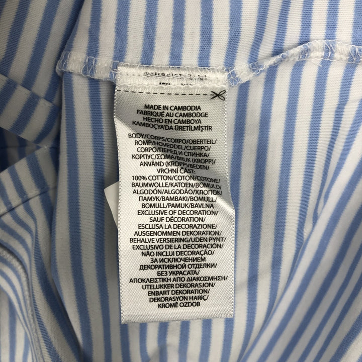 Ralph Lauren POLO RALPH LAUREN CUSTOM SLIM FIT short sleeve striped polo shirt men's size L cotton white type Vintage Second Hand