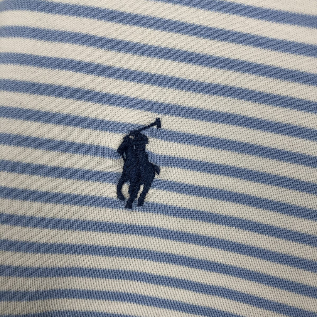 Ralph Lauren POLO RALPH LAUREN CUSTOM SLIM FIT short sleeve striped polo shirt men's size L cotton white type Vintage Second Hand