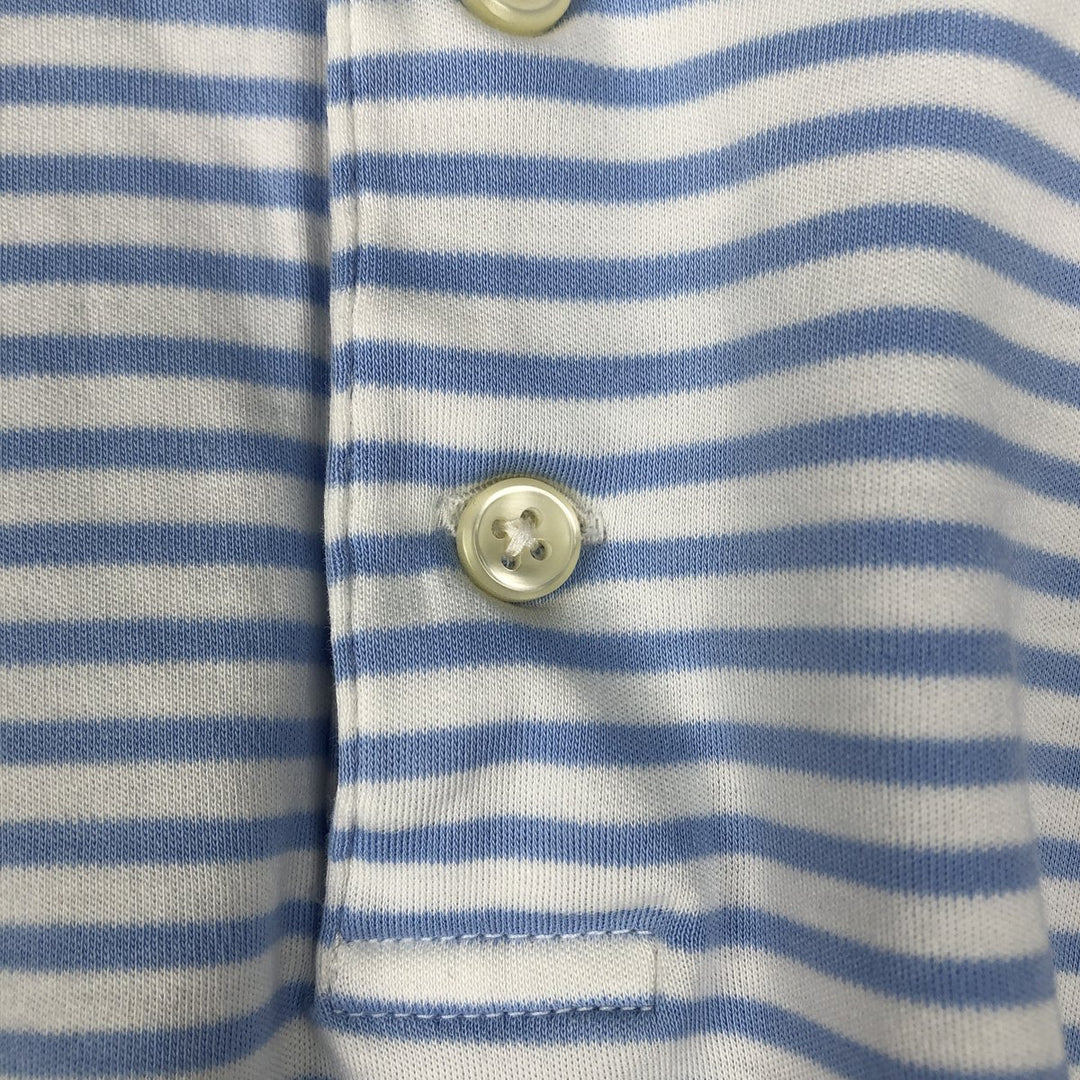 Ralph Lauren POLO RALPH LAUREN CUSTOM SLIM FIT short sleeve striped polo shirt men's size L cotton white type Vintage Second Hand