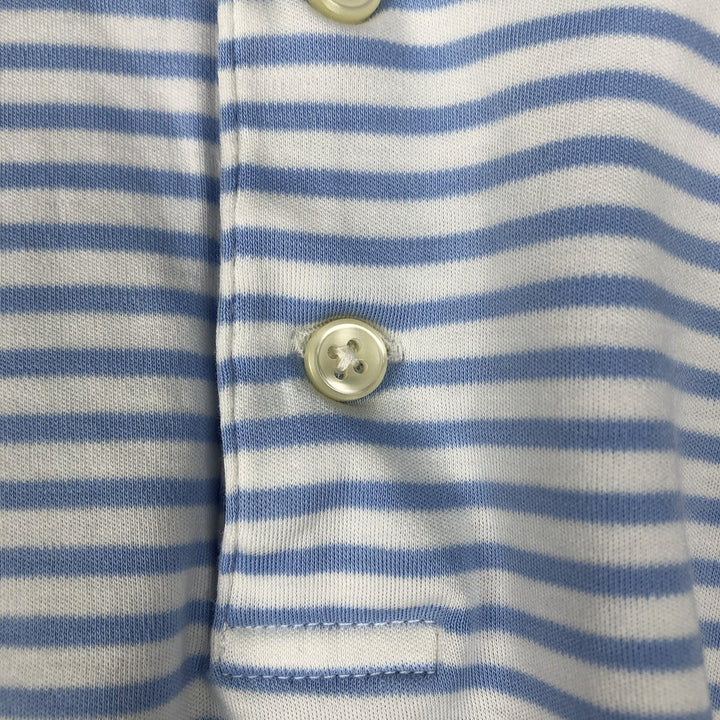 Ralph Lauren POLO RALPH LAUREN CUSTOM SLIM FIT short sleeve striped polo shirt men's size L cotton white type Vintage Second Hand
