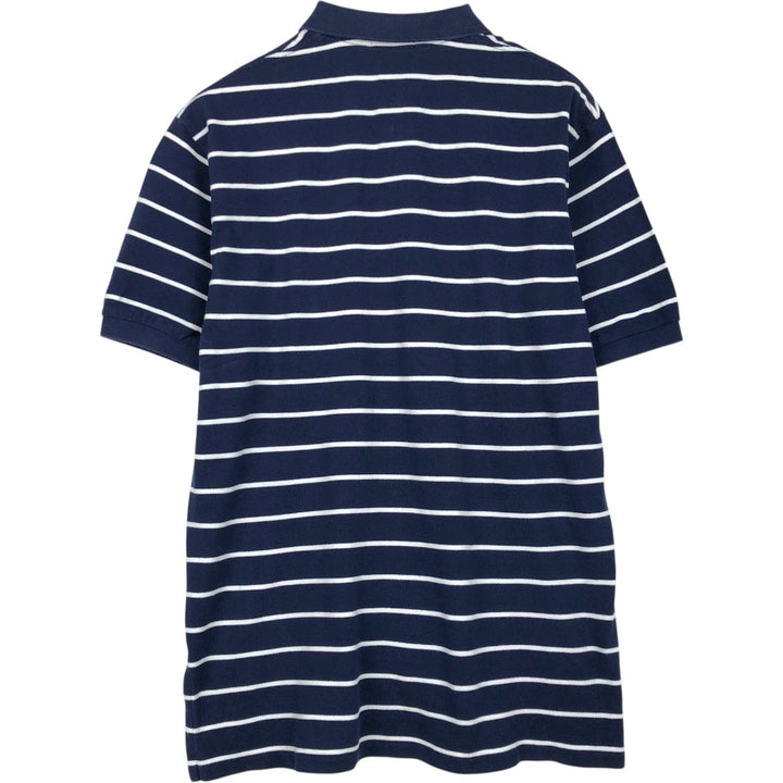 Ralph Lauren POLO RALPH LAUREN Short Sleeve Striped Polo Shirt Men's XL cotton navy blue type Vintage Second Hand