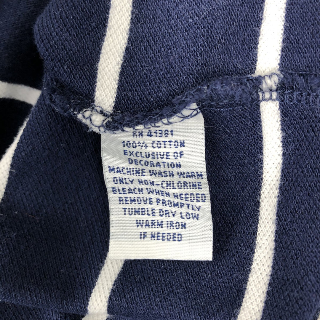 Ralph Lauren POLO RALPH LAUREN Short Sleeve Striped Polo Shirt Men's XL cotton navy blue type Vintage Second Hand