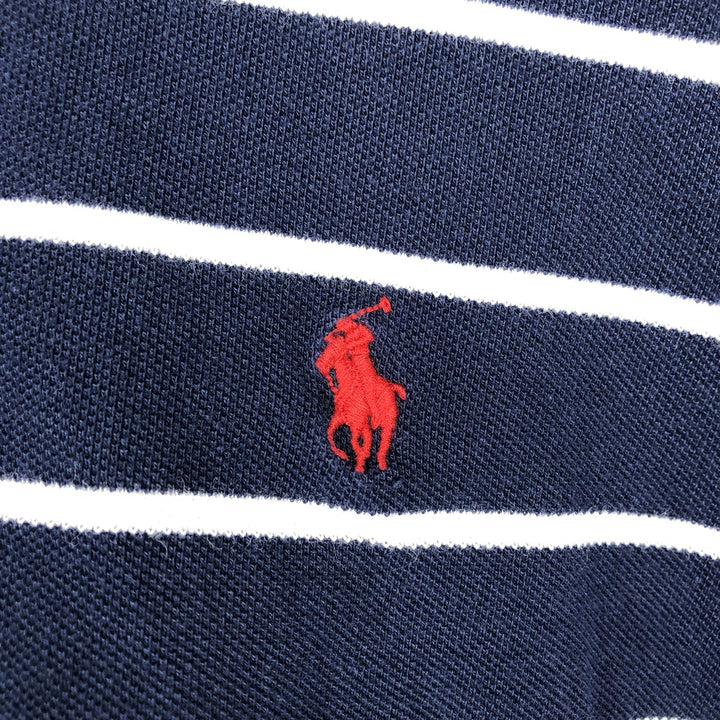 Ralph Lauren POLO RALPH LAUREN Short Sleeve Striped Polo Shirt Men's XL cotton navy blue type Vintage Second Hand