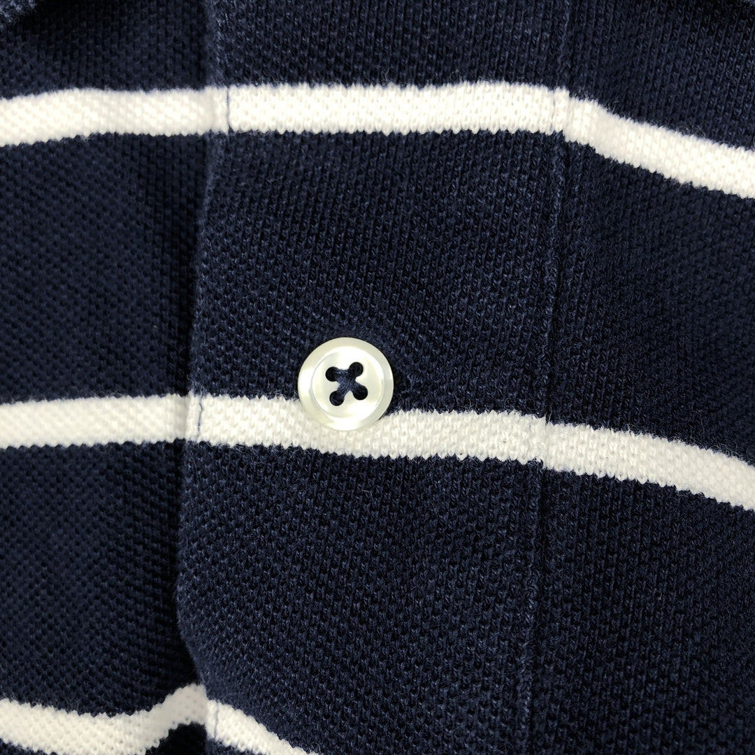 Ralph Lauren POLO RALPH LAUREN Short Sleeve Striped Polo Shirt Men's XL cotton navy blue type Vintage Second Hand