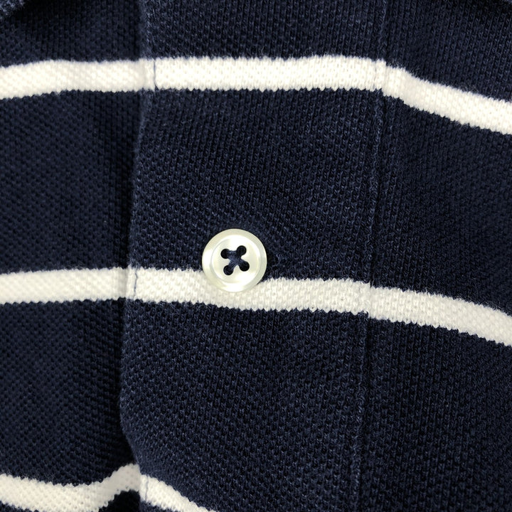 Ralph Lauren POLO RALPH LAUREN Short Sleeve Striped Polo Shirt Men's XL cotton navy blue type Vintage Second Hand