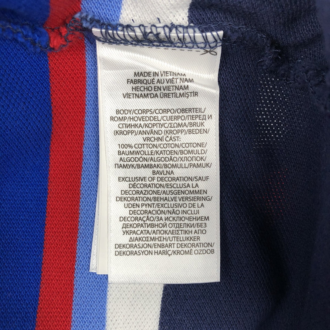 Ralph Lauren POLO RALPH LAUREN CLASSIC FIT Multi-stripe Short-Sleeve Polo Shirt, Men's Size M (approx.) cotton navy blue type Vintage Second Hand