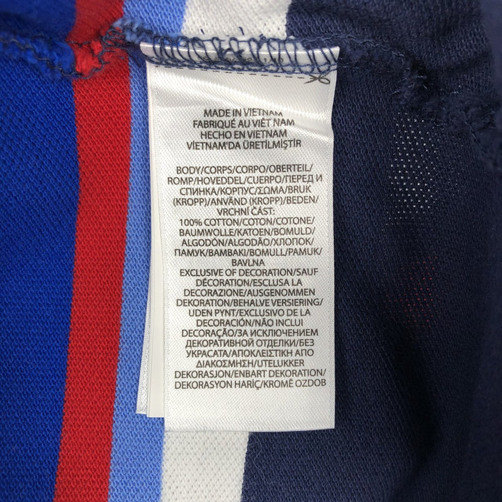 Ralph Lauren POLO RALPH LAUREN CLASSIC FIT Multi-stripe Short-Sleeve Polo Shirt, Men's Size M (approx.) cotton navy blue type Vintage Second Hand