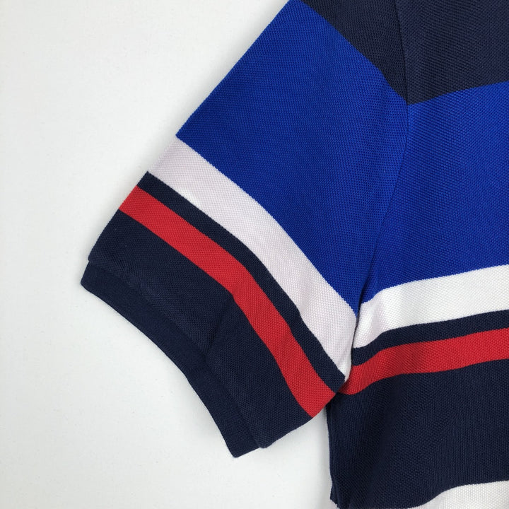 Ralph Lauren POLO RALPH LAUREN CLASSIC FIT Multi-stripe Short-Sleeve Polo Shirt, Men's Size M (approx.) cotton navy blue type Vintage Second Hand