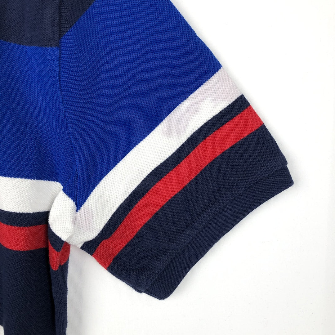 Ralph Lauren POLO RALPH LAUREN CLASSIC FIT Multi-stripe Short-Sleeve Polo Shirt, Men's Size M (approx.) cotton navy blue type Vintage Second Hand