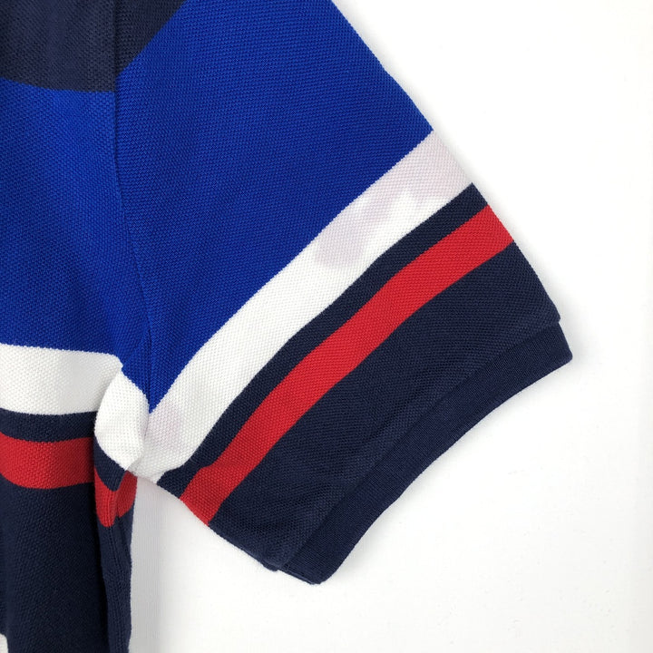 Ralph Lauren POLO RALPH LAUREN CLASSIC FIT Multi-stripe Short-Sleeve Polo Shirt, Men's Size M (approx.) cotton navy blue type Vintage Second Hand
