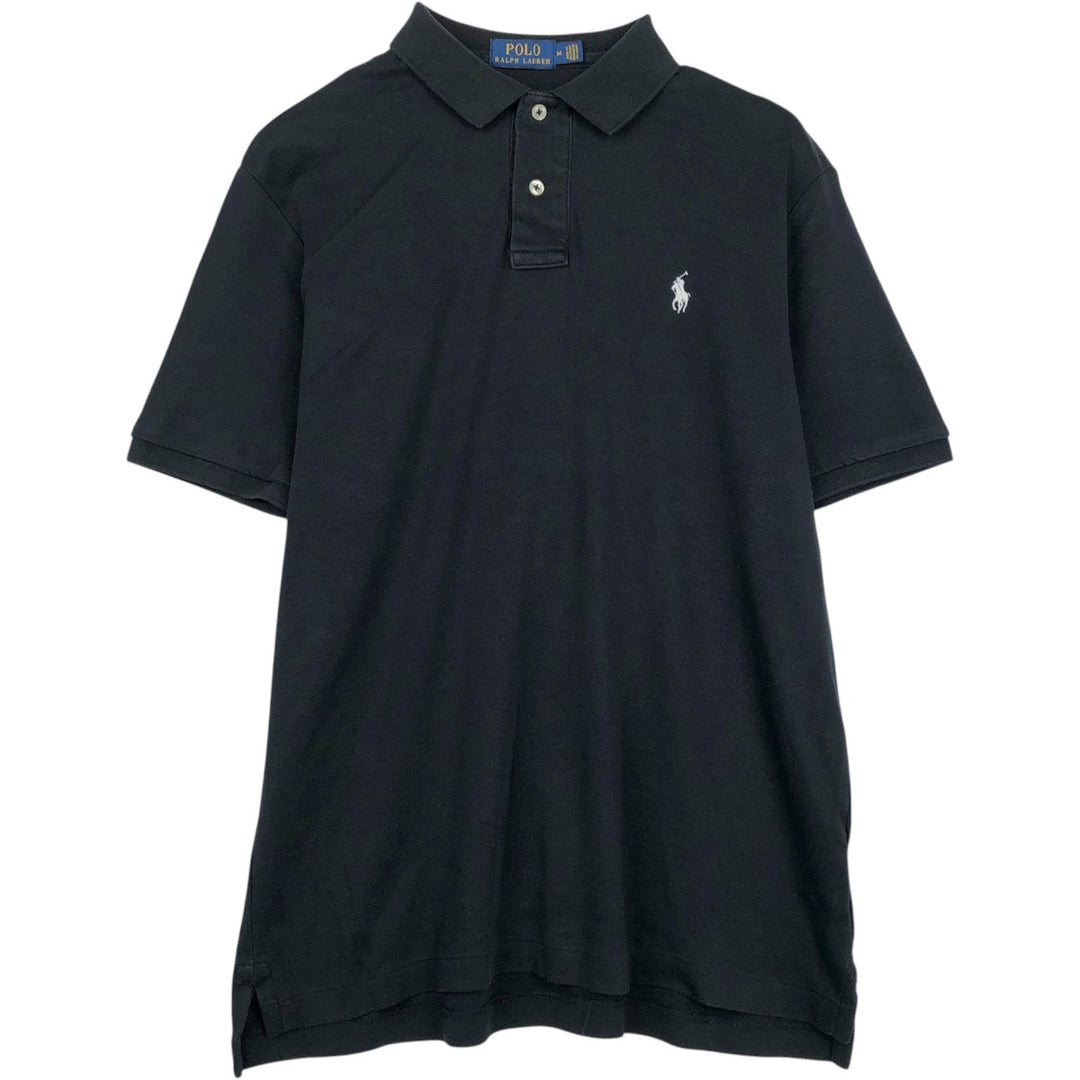Ralph Lauren POLO RALPH LAUREN short sleeve polo shirt, men's size M cotton black type Vintage Second Hand