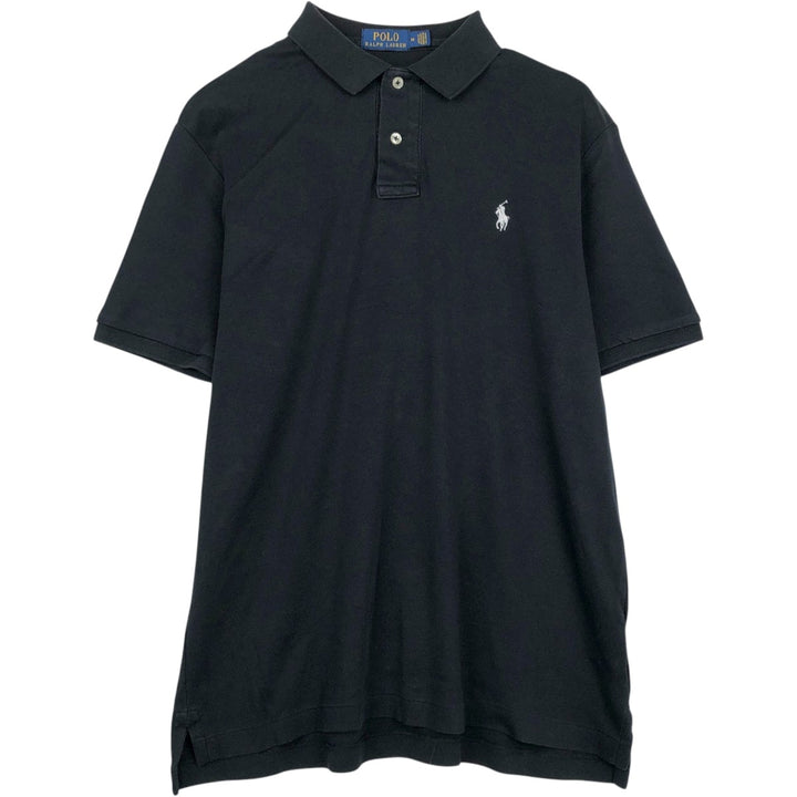 Ralph Lauren POLO RALPH LAUREN short sleeve polo shirt, men's size M cotton black type Vintage Second Hand