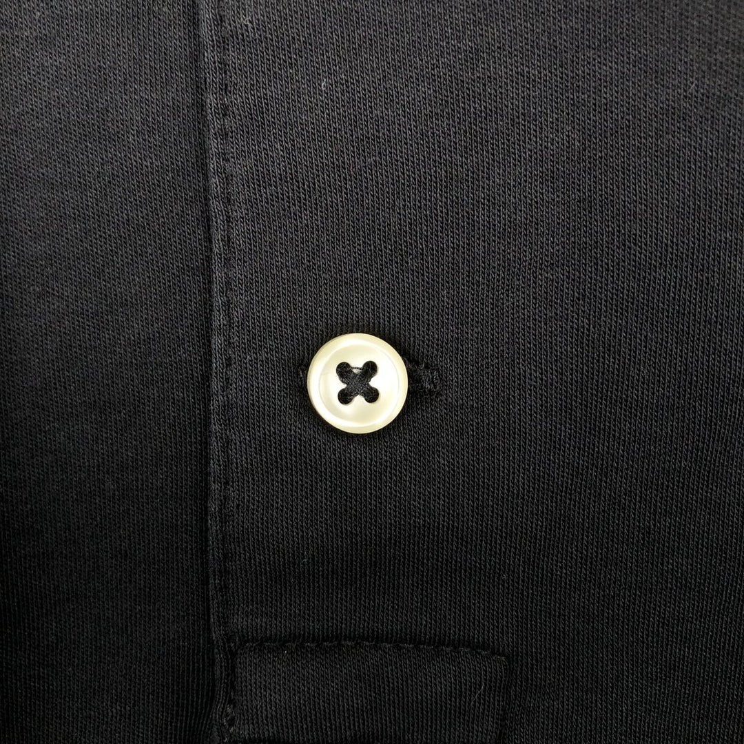 Ralph Lauren POLO RALPH LAUREN CUSTOM SLIM FIT short sleeve polo shirt, men's size L cotton black type Vintage Second Hand