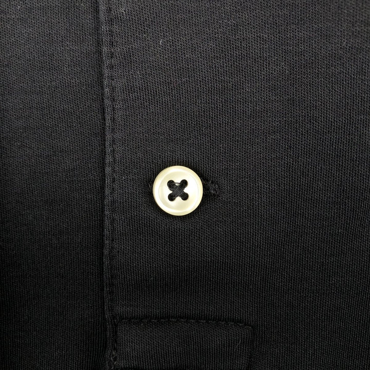Ralph Lauren POLO RALPH LAUREN CUSTOM SLIM FIT short sleeve polo shirt, men's size L cotton black type Vintage Second Hand