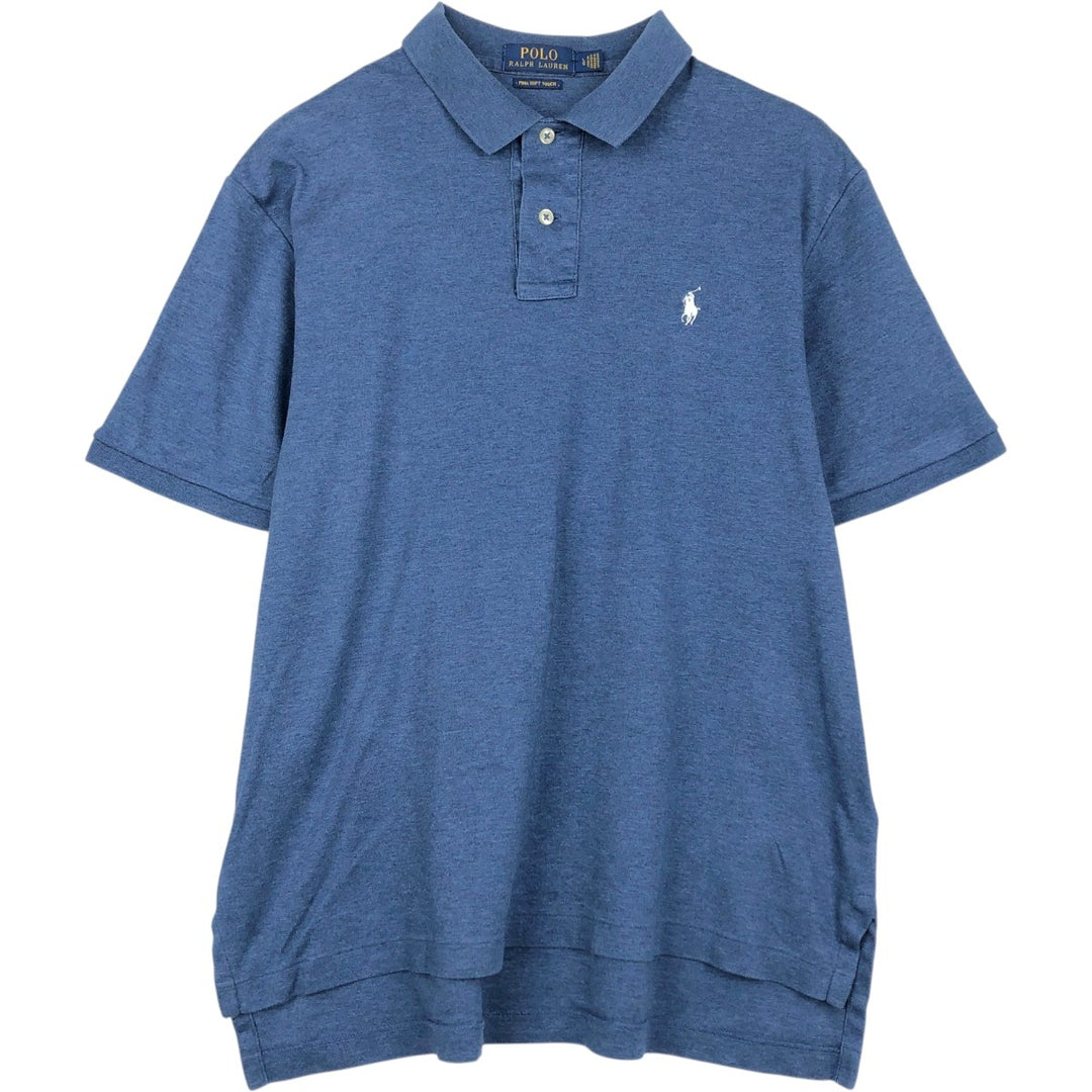 Ralph Lauren POLO RALPH LAUREN short sleeve polo shirt men's size L cotton blue type Vintage Second Hand