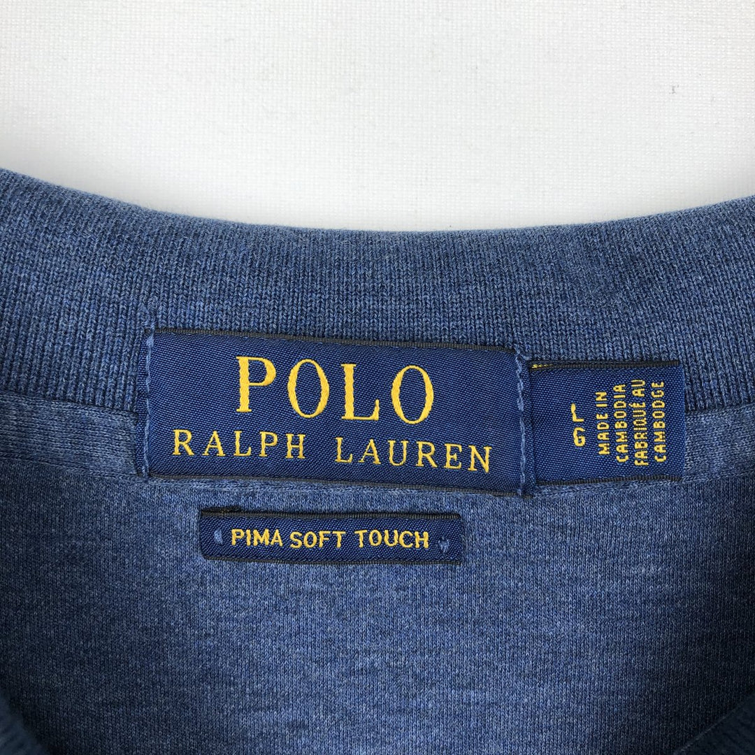 Ralph Lauren POLO RALPH LAUREN short sleeve polo shirt men's size L cotton blue type Vintage Second Hand