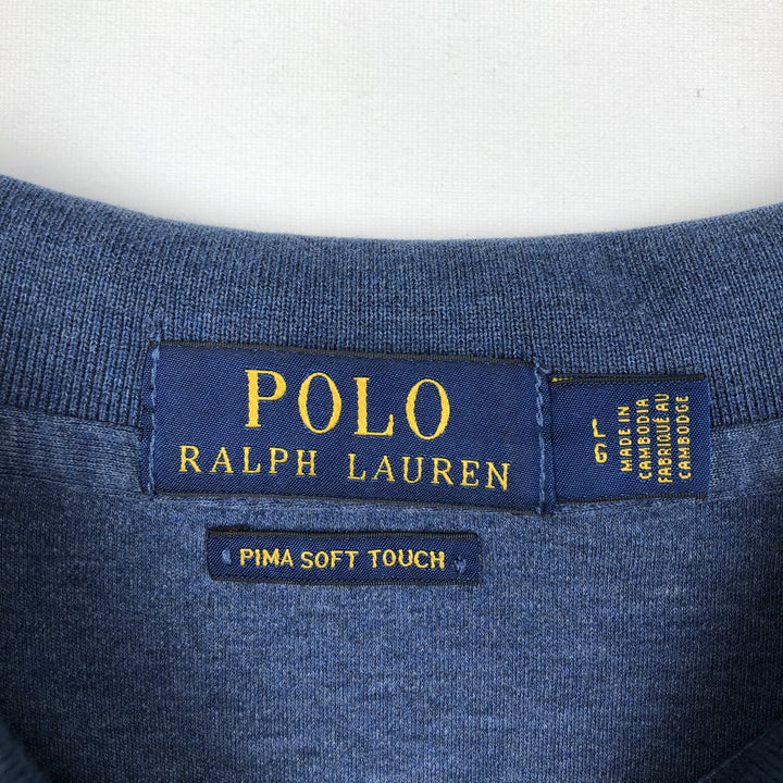 Ralph Lauren POLO RALPH LAUREN short sleeve polo shirt men's size L cotton blue type Vintage Second Hand