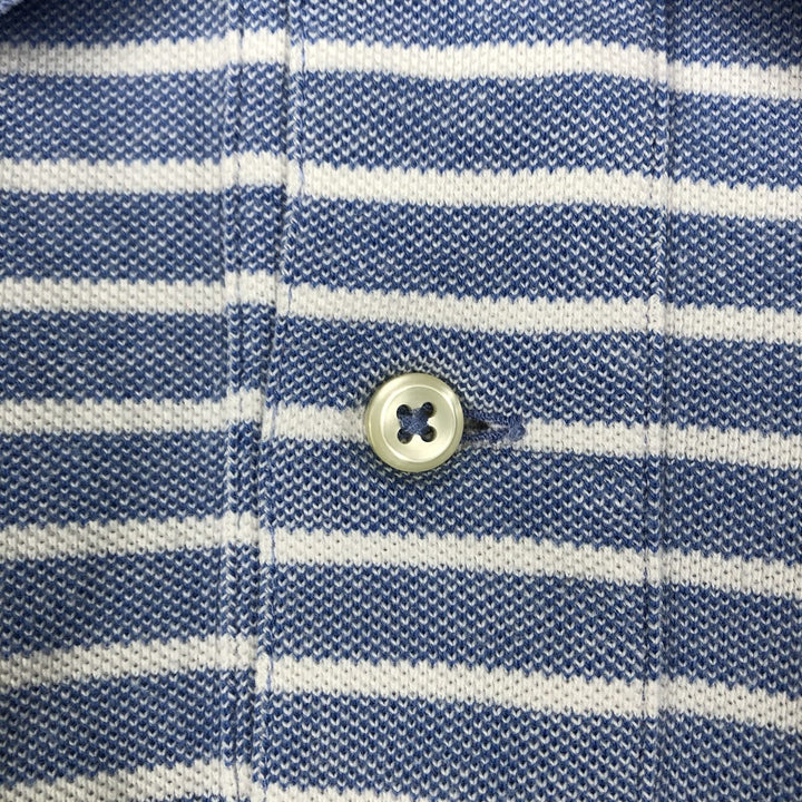 Ralph Lauren POLO RALPH LAUREN Short Sleeve Striped Polo Shirt Men's XL cotton Blue type light blue Vintage Second Hand