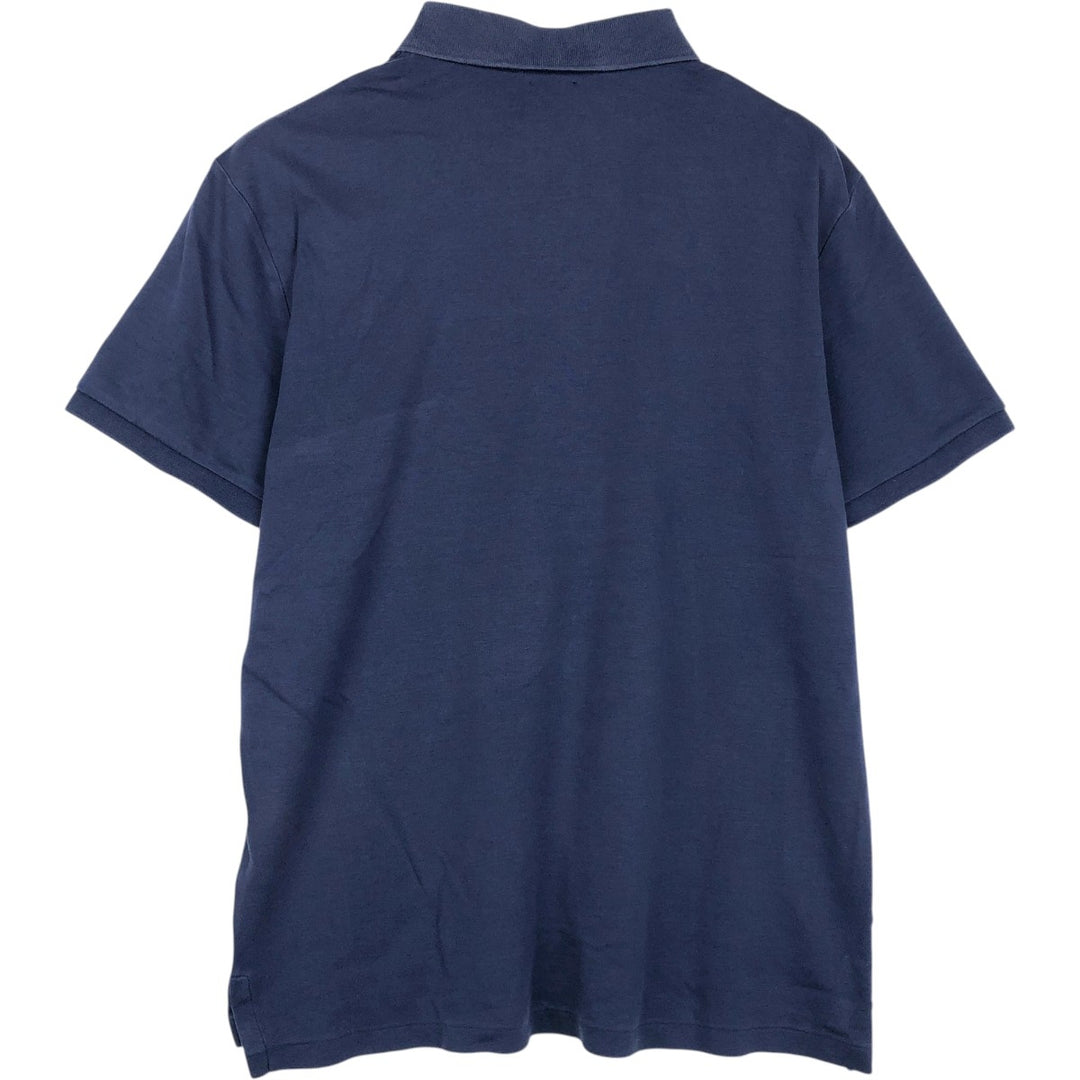 Ralph Lauren POLO RALPH LAUREN CUSTOM SLIM FIT short sleeve striped polo shirt men's size L unclear navy blue type Vintage Second Hand