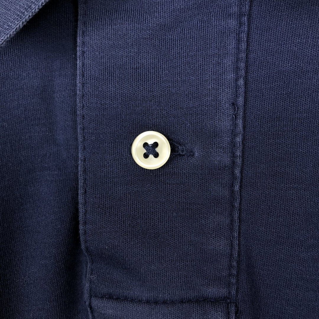 Ralph Lauren POLO RALPH LAUREN CUSTOM SLIM FIT short sleeve striped polo shirt men's size L unclear navy blue type Vintage Second Hand