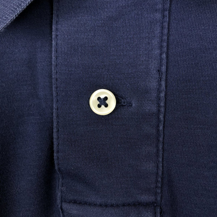 Ralph Lauren POLO RALPH LAUREN CUSTOM SLIM FIT short sleeve striped polo shirt men's size L unclear navy blue type Vintage Second Hand