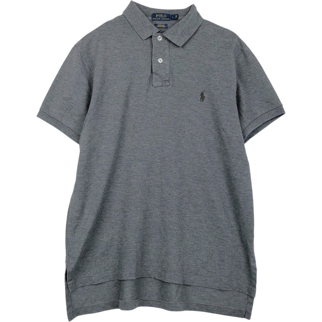 Ralph Lauren POLO RALPH LAUREN CUSTOM FIT short sleeve polo shirt men's size L cotton Charcoal Vintage Second Hand