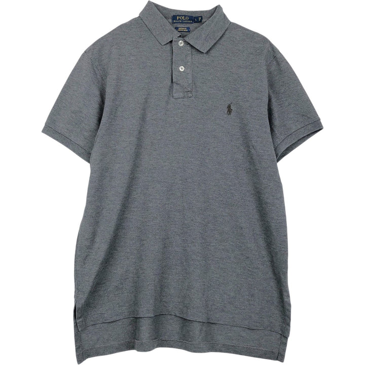 Ralph Lauren POLO RALPH LAUREN CUSTOM FIT short sleeve polo shirt men's size L cotton Charcoal Vintage Second Hand