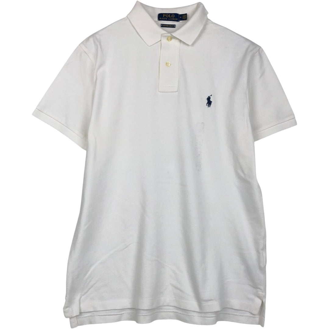 Ralph Lauren POLO RALPH LAUREN CUSTOM SLIM FIT short sleeve polo shirt men's size M cotton white type Vintage Second Hand