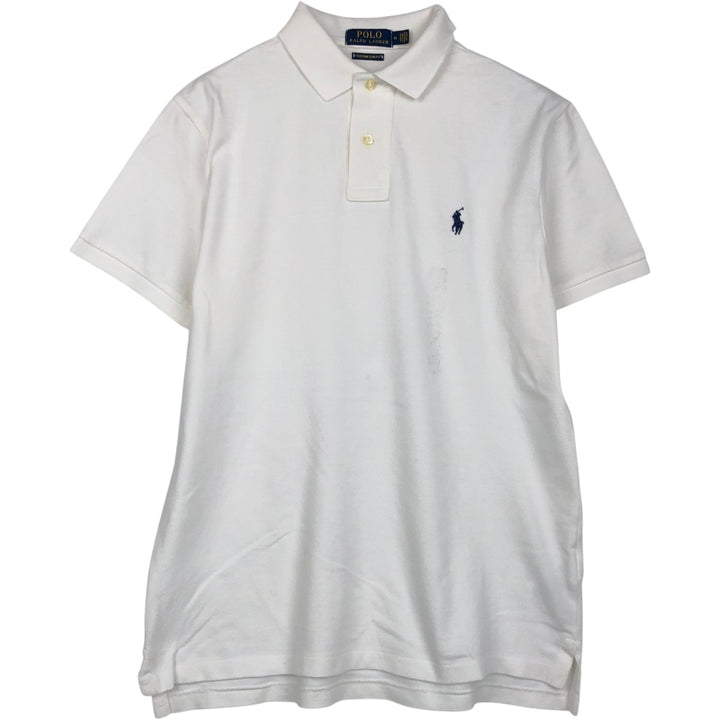 Ralph Lauren POLO RALPH LAUREN CUSTOM SLIM FIT short sleeve polo shirt men's size M cotton white type Vintage Second Hand