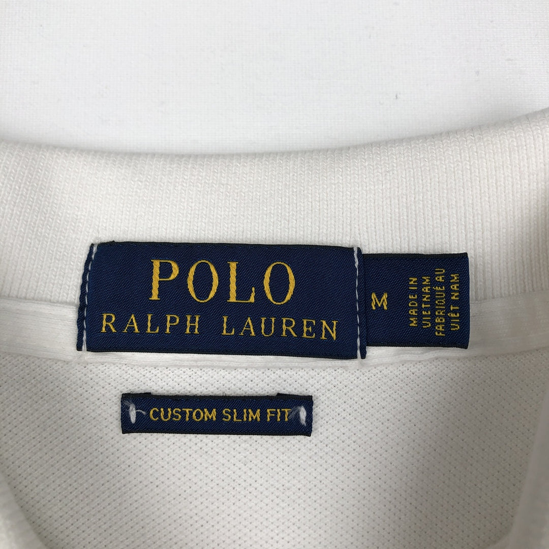 Ralph Lauren POLO RALPH LAUREN CUSTOM SLIM FIT short sleeve polo shirt men's size M cotton white type Vintage Second Hand