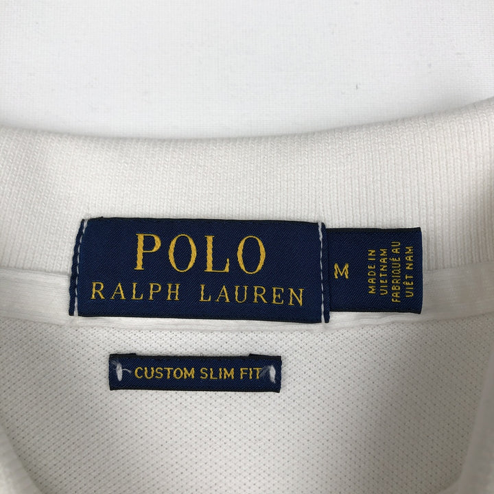 Ralph Lauren POLO RALPH LAUREN CUSTOM SLIM FIT short sleeve polo shirt men's size M cotton white type Vintage Second Hand