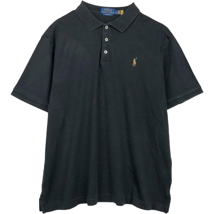 Ralph Lauren POLO RALPH LAUREN CLASSIC FIT short sleeve polo shirt for men size L cotton black type Vintage Second Hand