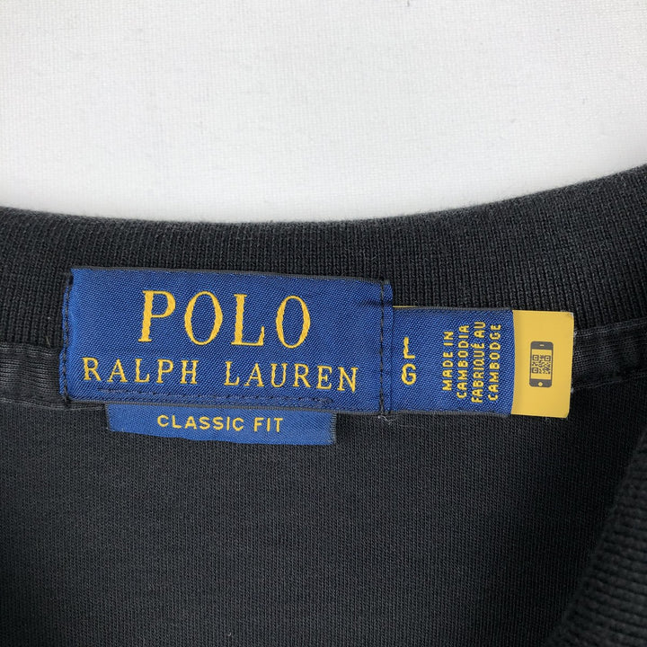 Ralph Lauren POLO RALPH LAUREN CLASSIC FIT short sleeve polo shirt for men size L cotton black type Vintage Second Hand