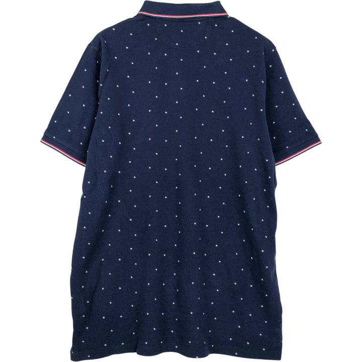 Ralph Lauren POLO RALPH LAUREN CLASSIC FIT Star Pattern Short-Sleeve Polo Shirt (Men's Size L equivalent) cotton navy blue type Vintage Second Hand