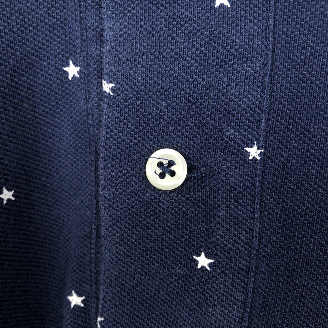Ralph Lauren POLO RALPH LAUREN CLASSIC FIT Star Pattern Short-Sleeve Polo Shirt (Men's Size L equivalent) cotton navy blue type Vintage Second Hand