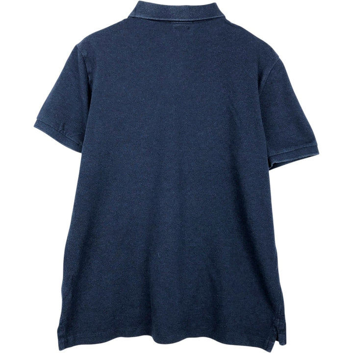 Ralph Lauren POLO RALPH LAUREN CUSTOM SLIM FIT short sleeve polo shirt, men's size L cotton navy blue type Vintage Second Hand