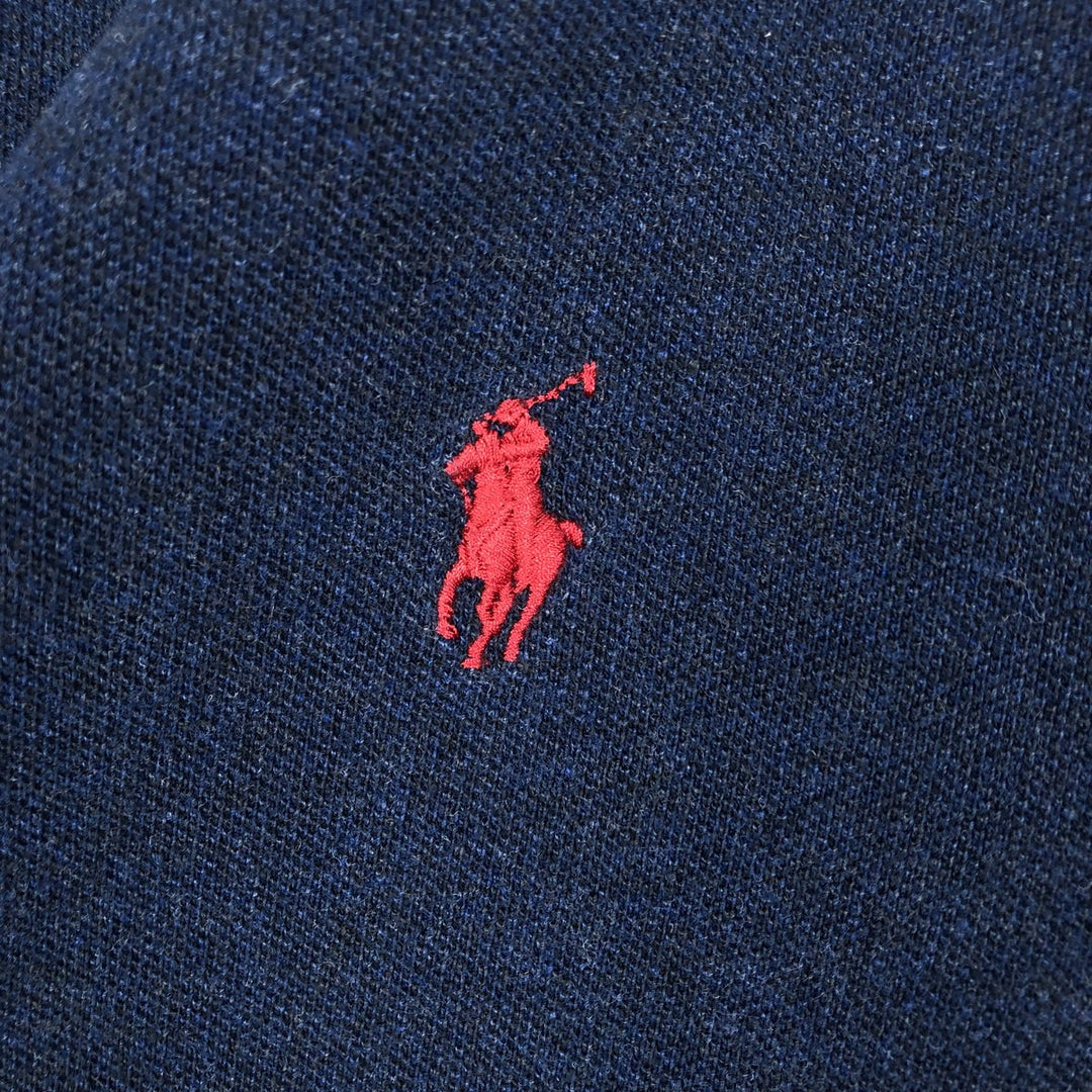 Ralph Lauren POLO RALPH LAUREN CUSTOM SLIM FIT short sleeve polo shirt, men's size L cotton navy blue type Vintage Second Hand