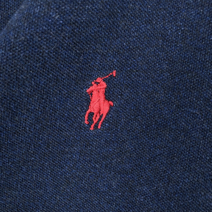 Ralph Lauren POLO RALPH LAUREN CUSTOM SLIM FIT short sleeve polo shirt, men's size L cotton navy blue type Vintage Second Hand
