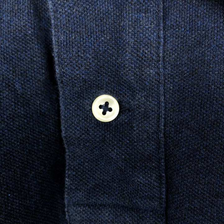 Ralph Lauren POLO RALPH LAUREN CUSTOM SLIM FIT short sleeve polo shirt, men's size L cotton navy blue type Vintage Second Hand