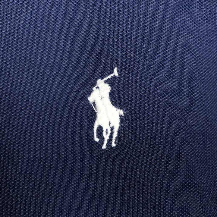 Ralph Lauren POLO RALPH LAUREN Stretch Mesh Short-Sleeve Polo Shirt, Men's Size M (approx.) cotton navy blue type Vintage Second Hand