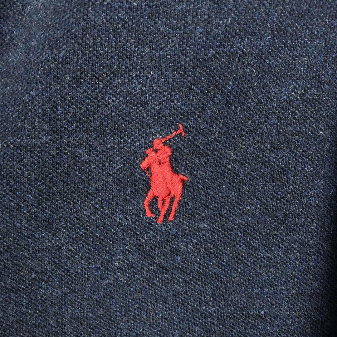 Ralph Lauren POLO RALPH LAUREN CUSTOM SLIM FIT short sleeve polo shirt men's XL equivalent unclear navy blue type Vintage Second Hand