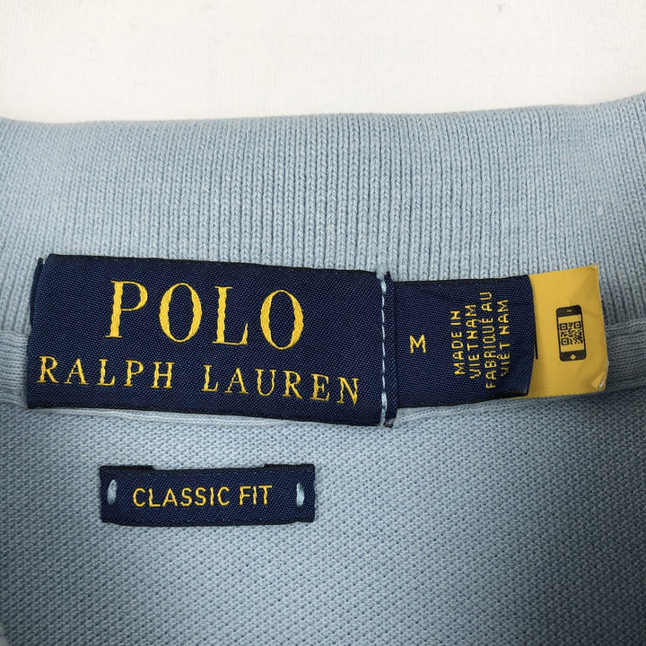 Ralph Lauren POLO RALPH LAUREN CLASSIC FIT short sleeve polo shirt, men's size M cotton Blue type light blue Vintage Second Hand