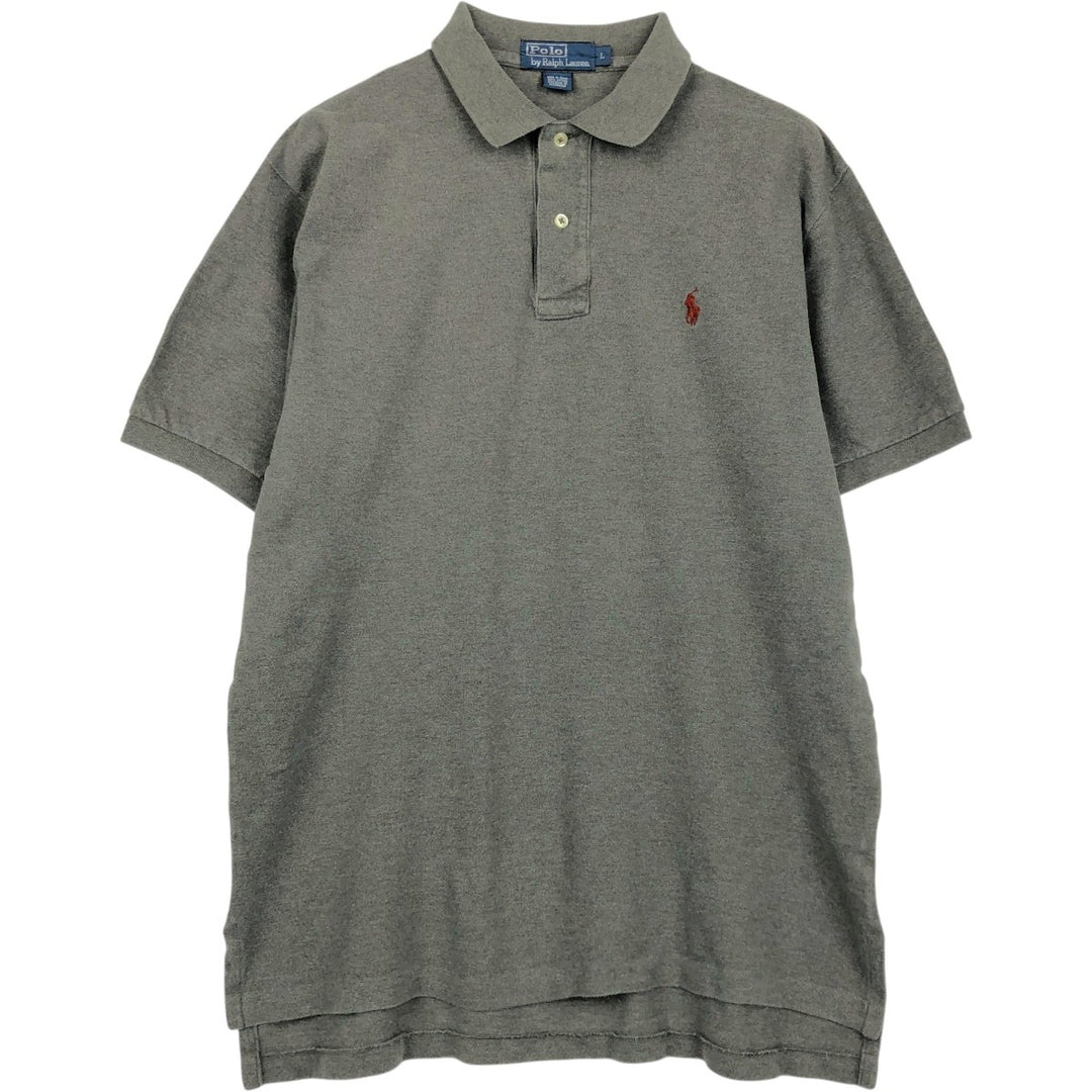 Ralph Lauren POLO by Ralph Lauren short sleeve polo shirt, men's size L cotton Charcoal Vintage Second Hand