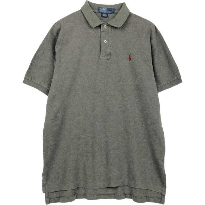 Ralph Lauren POLO by Ralph Lauren short sleeve polo shirt, men's size L cotton Charcoal Vintage Second Hand